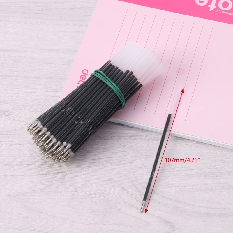 

100Pcs 0.7mm Ballpoint Pen Refill Black Blue Red Stationery School Office Supply