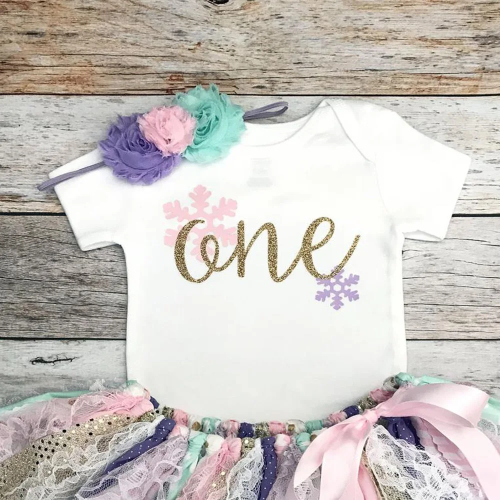 

Personalize Pink Purple Mint and Gold Winter Wonderland Birthday Outfit with Headband, customized Baby Girl Winter Tutu