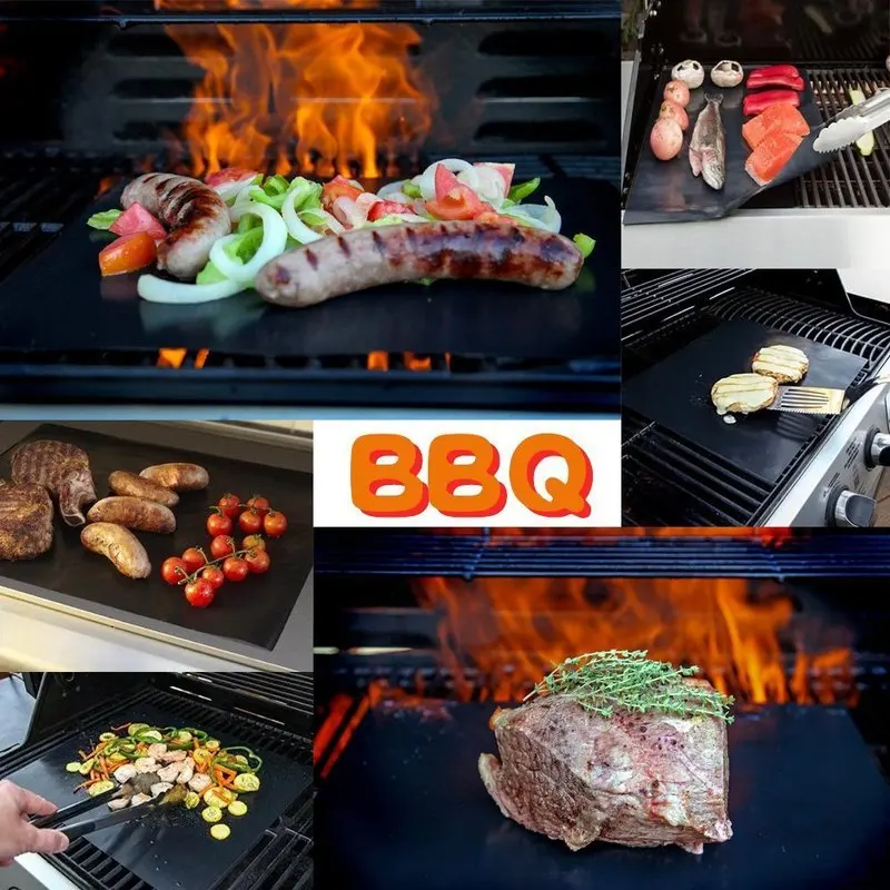 

Reusable Non-Stick BBQ Grill Mat Pad Baking Sheet Portable Outdoor Picnic Cooking Barbecue Oven Tool Bbq Accessories Gril Mat
