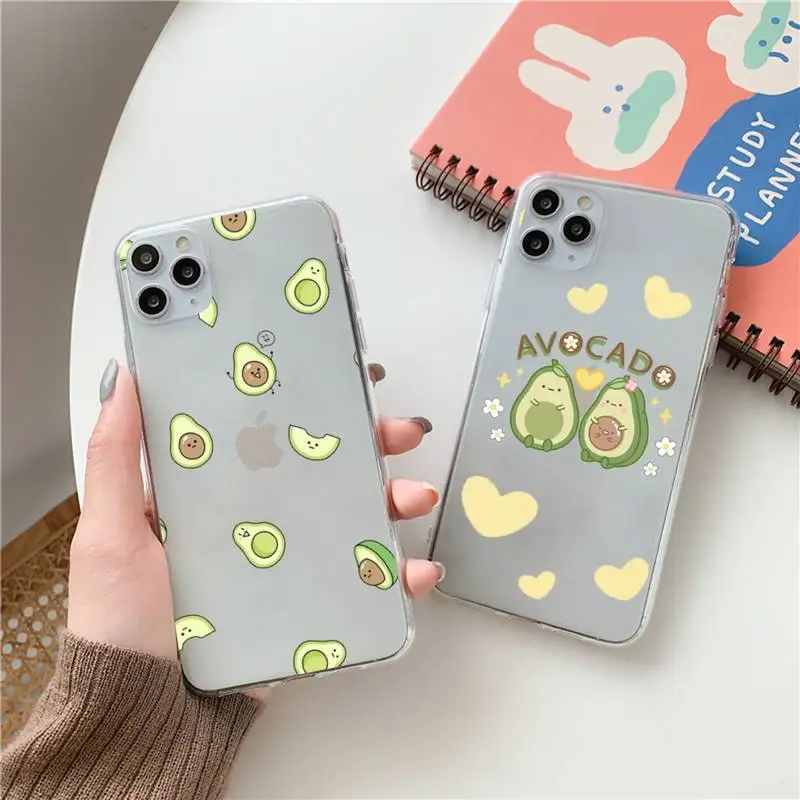 

avocado Phone Case Clear Transparent for iPhone 11 12 13 mini pro XS MAX 8 7 6 6S Plus X 5S SE XR 2020