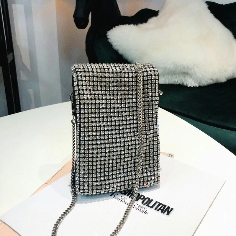 Water Drill Bag Small Square Bag with Cover Mobile Phone Bag One Shoulder Slant Bag Female