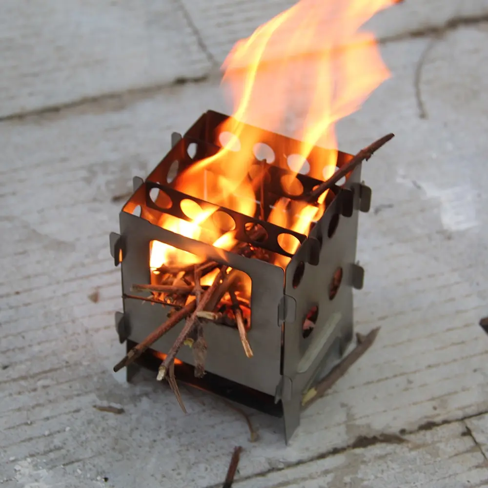 

Outdoor Wood Stove Stainless Steel Lightweight Solidified Pocket Stove Camping Stove Outdoor Cooking Picnic Camping Equipment