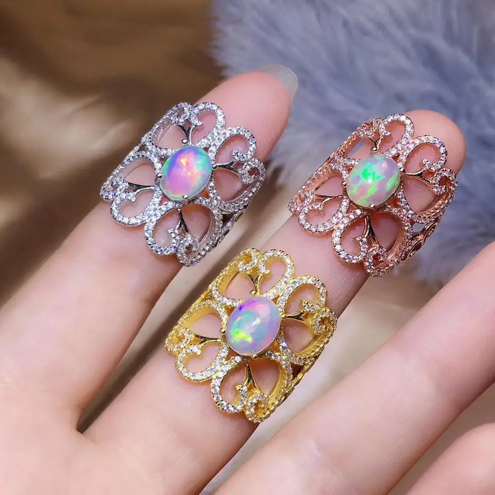 

Кольцо из серебра 925 пробы, с натуральным опалом