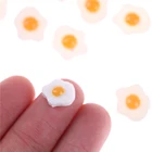 10 шт. SL DIY полимерные жареные яйца 1:12 белое яйцо с плоским основанием кабошоны для кукольного домика миниатюрная еда сделай сам Скрапбукинг Новинка