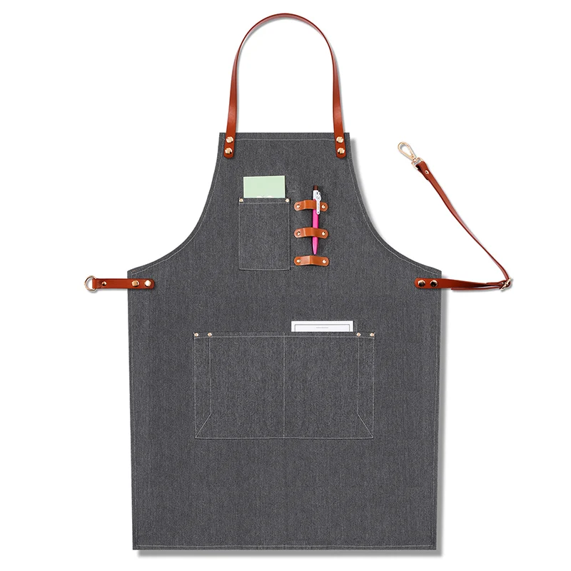 Style16 Модный джинсовый фартук для приготовления пищи, кухни, шеф-повара, официанта, кафе, магазина, барбекю, парикмахера, съемные джинсовые инструменты, фартук для женщин и мужчин - Цвет: Style16