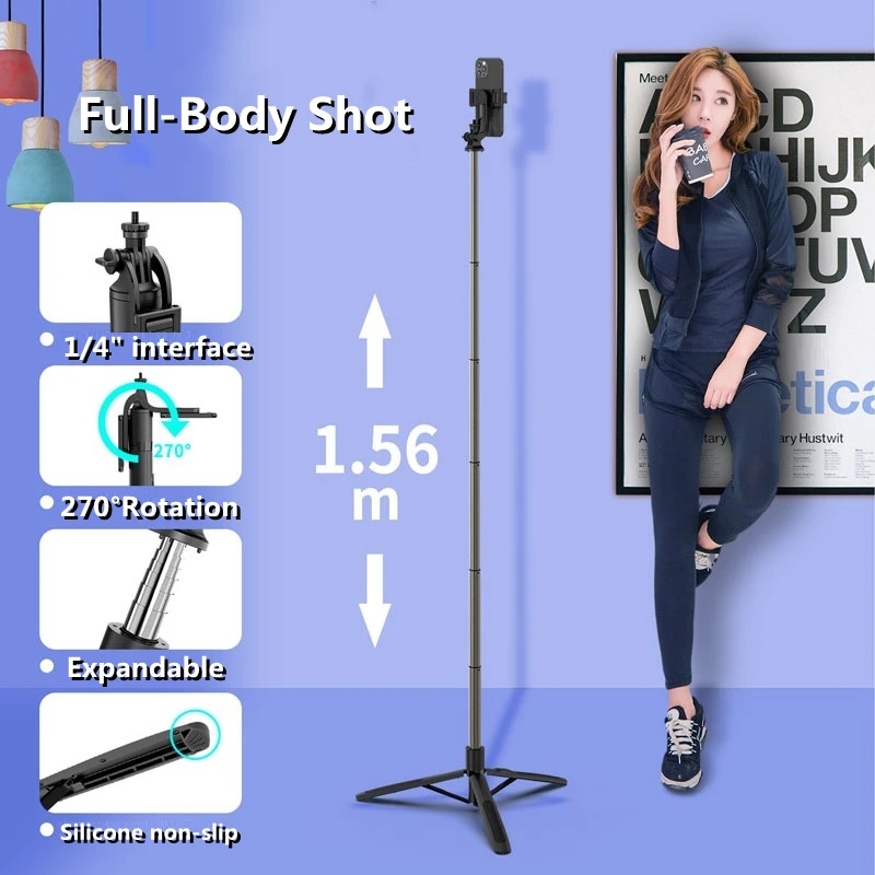 Палка для селфи FANGTUOSI Складная из алюминиевого сплава с bluetooth | Электроника