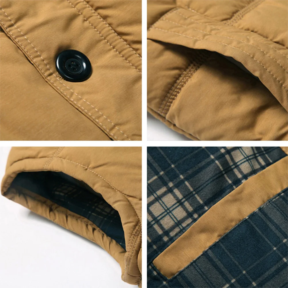 Жилет мужской зимний х/б однотонный на пуговицах без рукавов | Мужская одежда