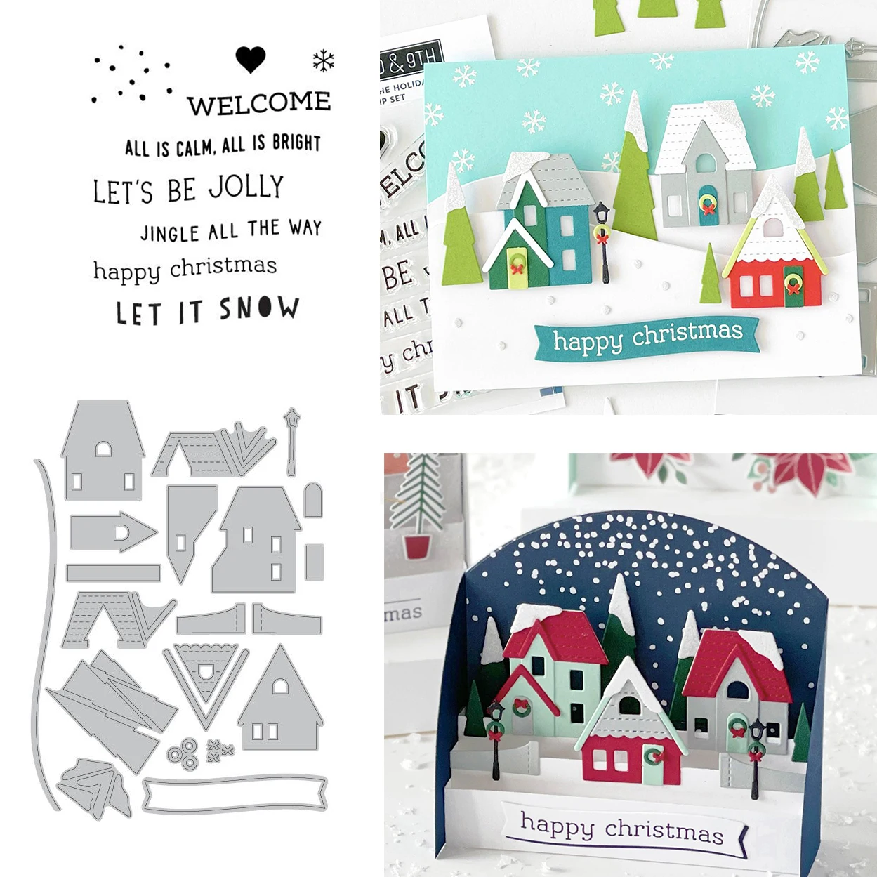 

Snow house Metal Cutting Dies Stamps Christmas for New 2021 Diary Decoration Embossing Template Paper Diy Greeting Card Handmade