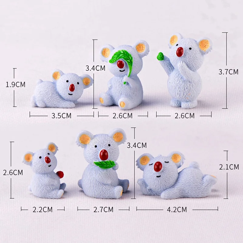 Micro Landscape Resin Koala Creative Figurine Simulation Cartoon Decorations Decorative Gift Accessories Fairy Garden Miniatures | Дом и сад