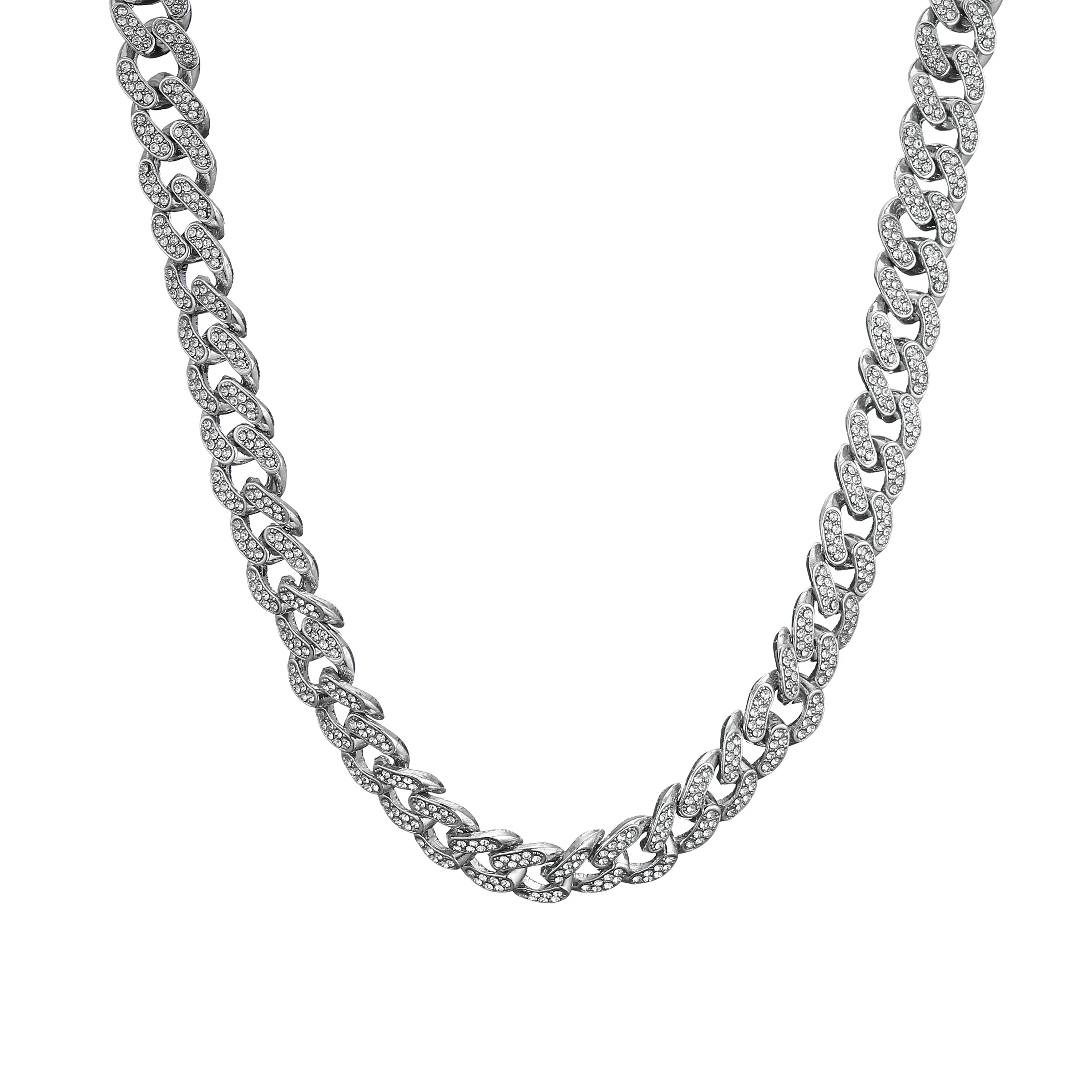 

Ascona Gold Iced Out Cuban Chain for Men Hip-hop Necklace 15MM Width 76cm Length It Will Shine More Because It Is Wider