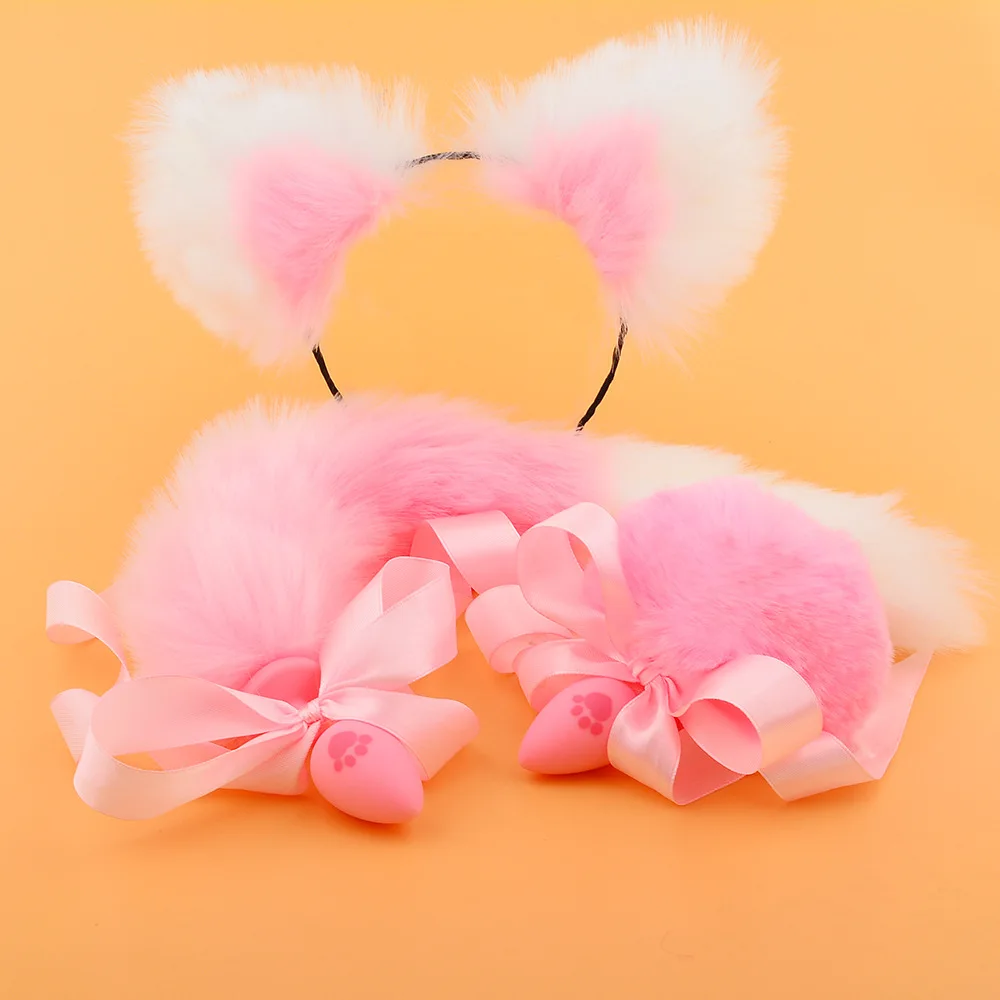 Кошачий коготь лисий хвост Анальная пробка комплект Силиконовые анальные Вилки