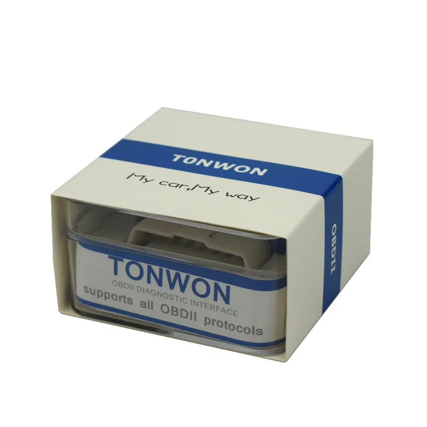 Фото Автомобильный диагностический сканер TONWON TW1 OBD2, прибор для диагностики автомобиля, BT3.0/BT4.0/светильник iOS /Android, аналог Vgate icar1 OBDII, 10 шт. №5