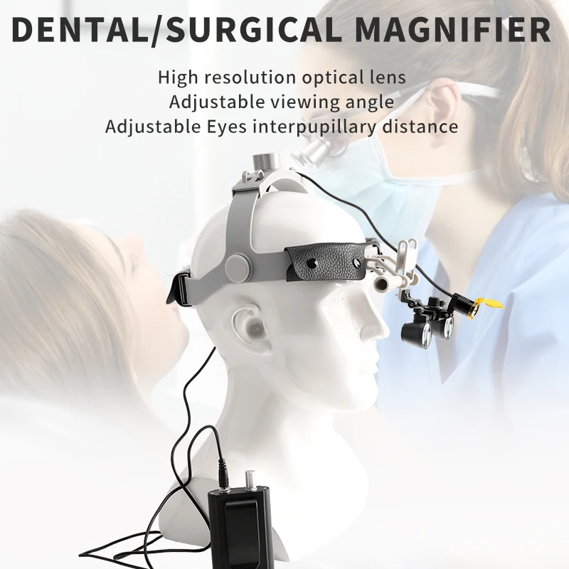 

2.5X Dentistry Loupe Headband Magnifiying Glasses with Optical Filter Led Light
