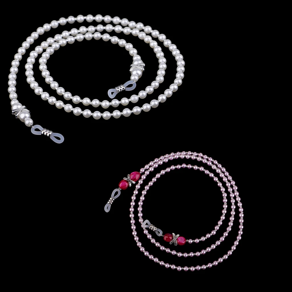 Роскошные Жемчужные бисерные очки с цепочкой держатель для солнцезащитных очков