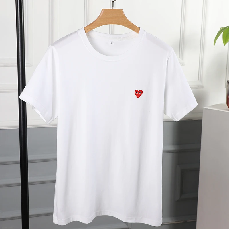 

T-Shirt de Couple a col rond brode, simple et respirant, pour hommes et femmes, ete, 2021