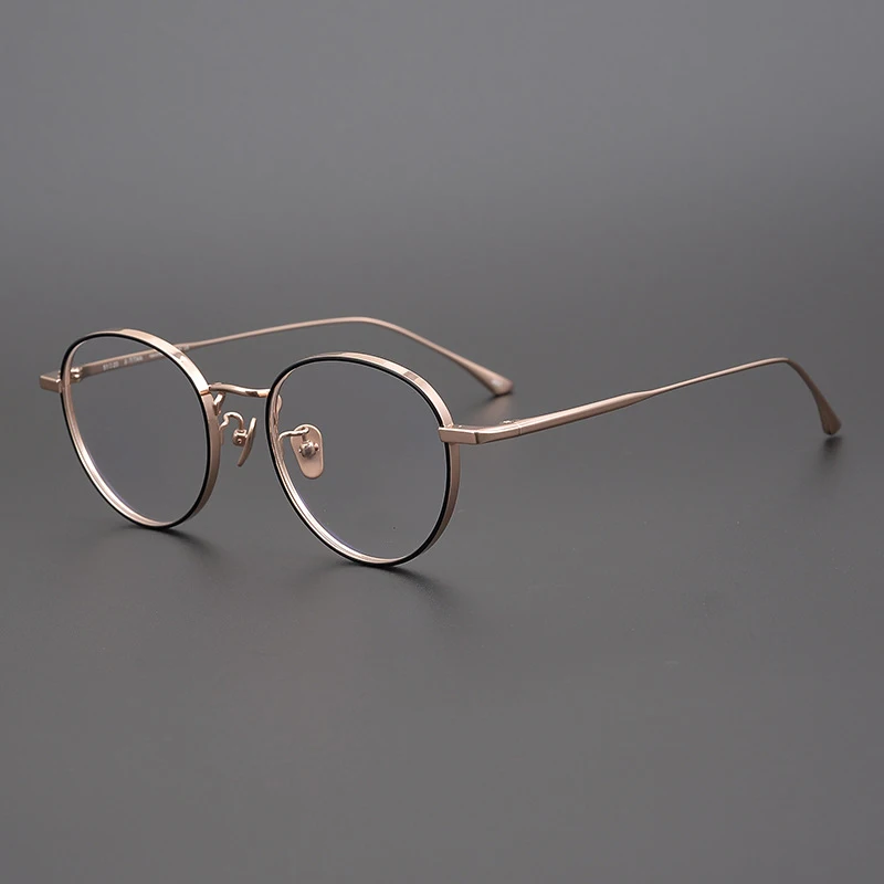 Japanese Handmade Round Pure Titanium Optical Glasses Frame Men Prescription Eyeglasses Women Myopia Reading Eyewear GAFA GMS845