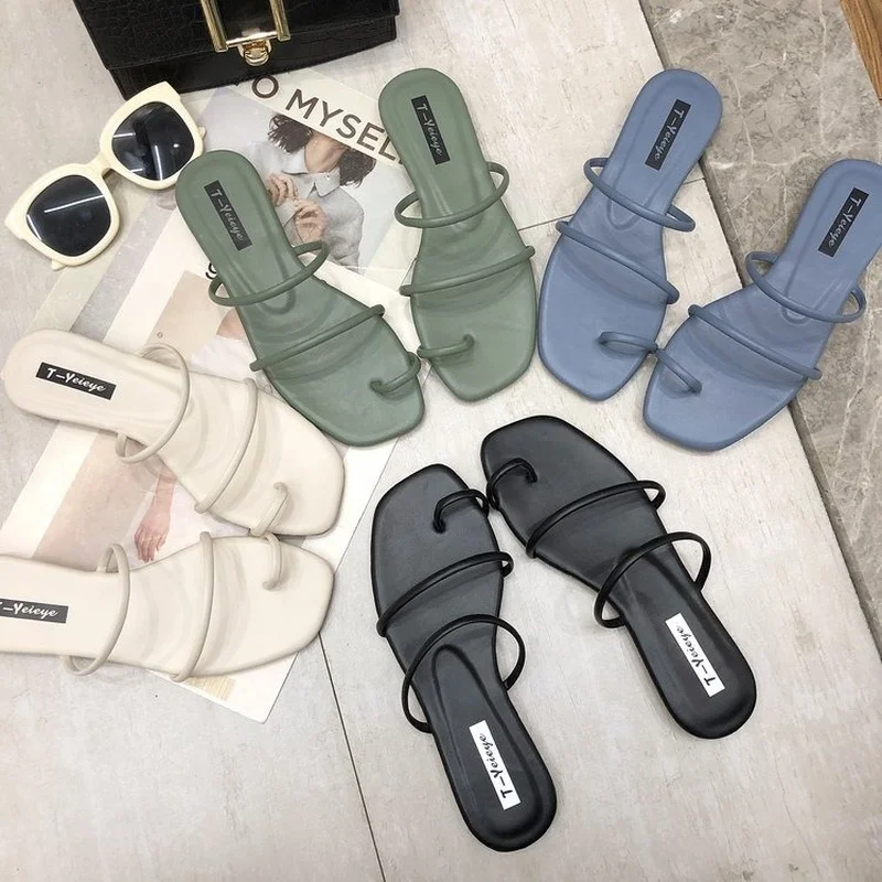 

Sandals Women 2021 Korean Version Flat Slippers Women Over-toe Sandals and Slippers Fashion Women's Shoes
