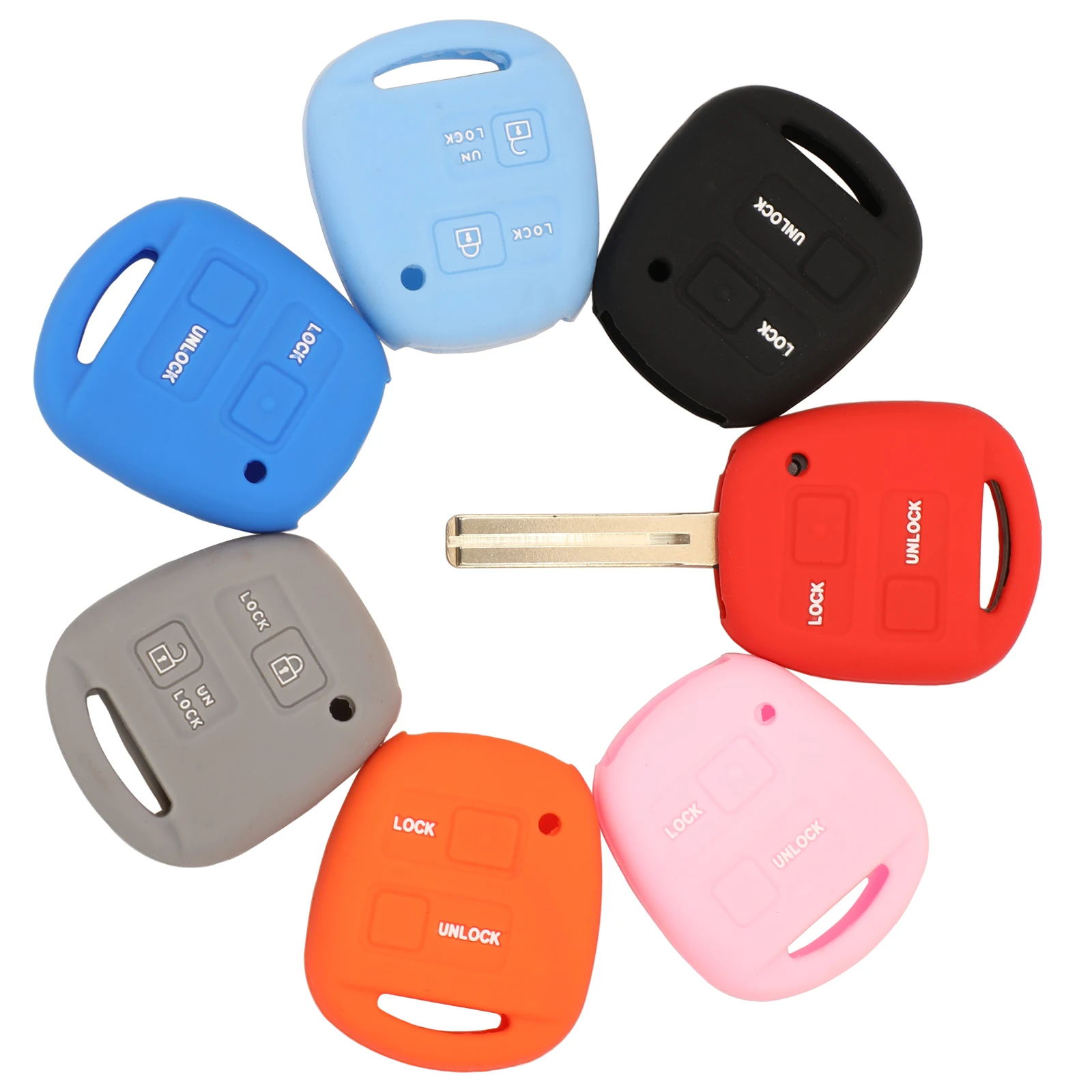 2 кнопки силиконовый Автомобильный Брелок дистанционного управления с ключом
