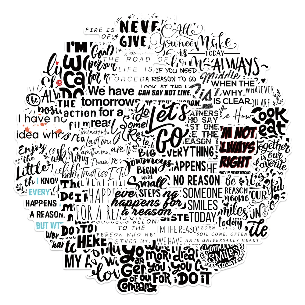 

10/30/50pcs/pack Funny Motivationalphrase Graffiti Stickers For Motorcycle Notebook Computer Children's Toys Guitar Refrigerator