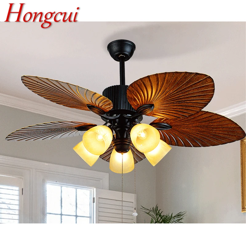 

Hongcui Ceiling Lamps With Fan For Rooms With Wood Blade Remote Control Modern Fan Light Home Dining Room Bedroom Restaurant