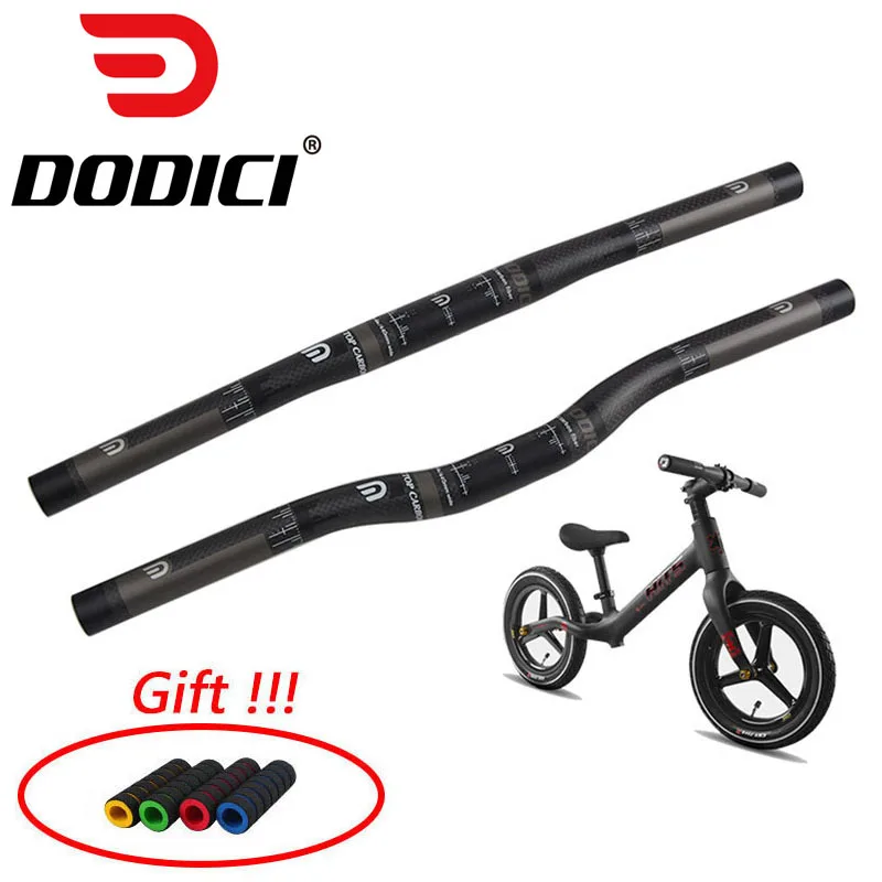 

DODICI BMX Full Carbon Fiber Handlebar 25.4mm 3K Matte Swallow-shaped Handlebar 400/420/440mm Kids Bike Walker Flat/Riser handle