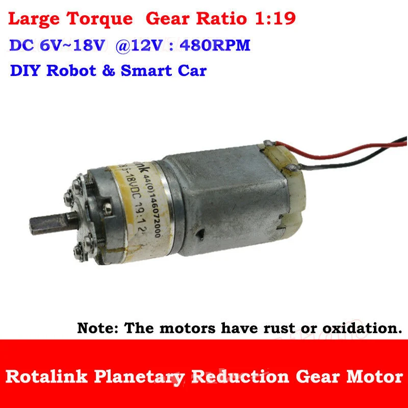 DC 6V ~ 18V 12V 480RPM Rotalin Micro 24mm 280 Metal Gear Motor Планетарная коробка передач 4mm d-образный вал DIY Robot Car Ratio 1:19