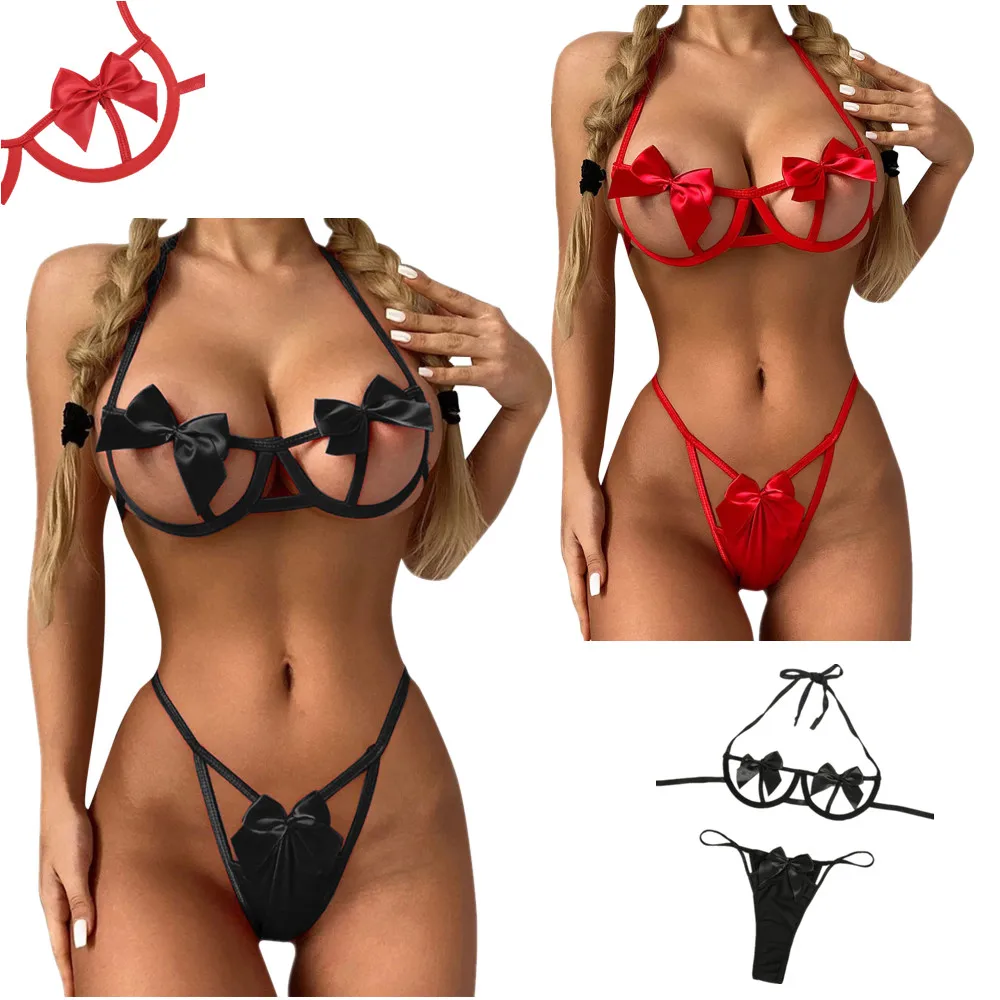 

Соблазнительное женское белье, Соблазнительный комплект нижнего белья с бантом, Эротическое платье, сексуальное нижнее белье, привлекател...