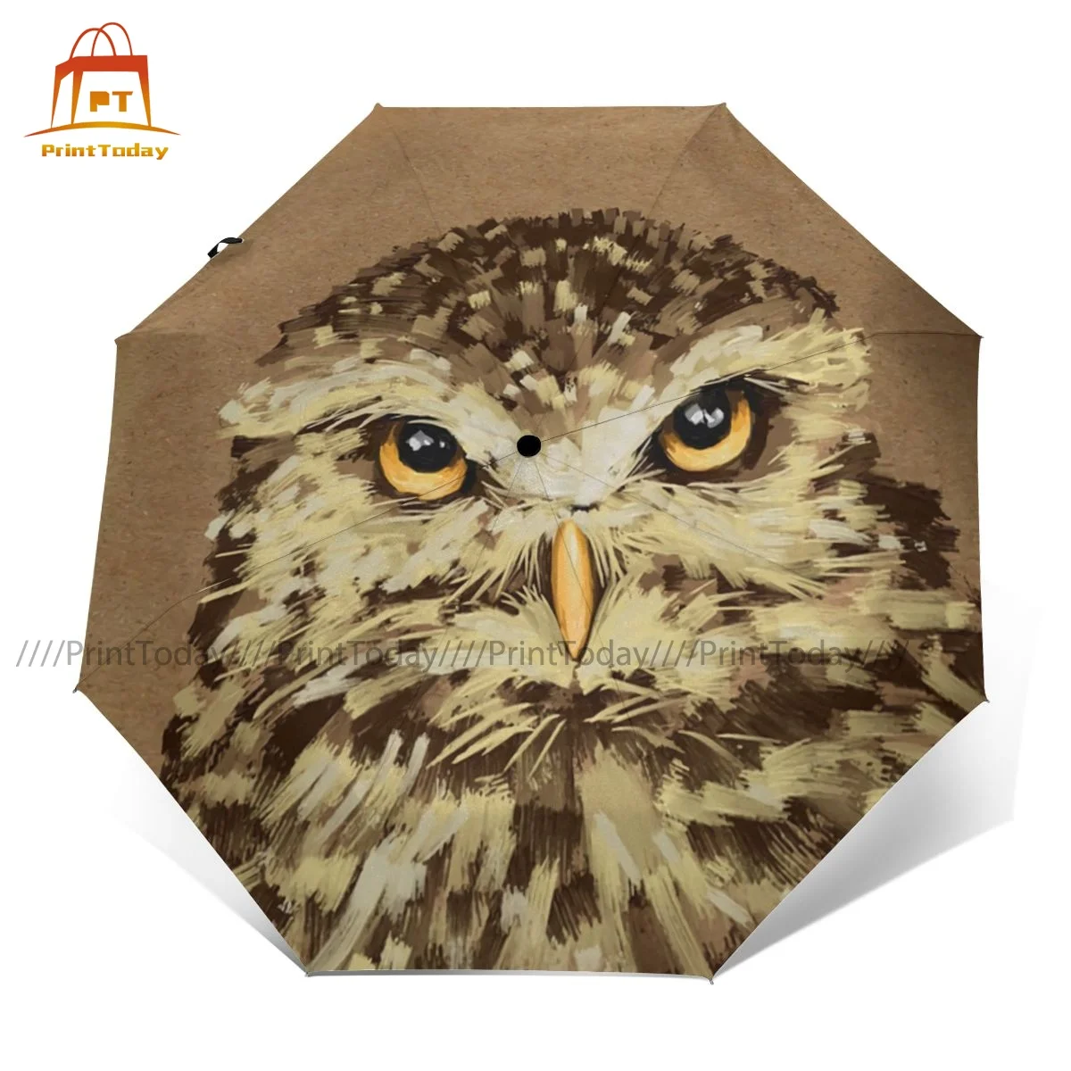 Зонт Сова автоматический Водонепроницаемый зонтик с милым принтом снаружи