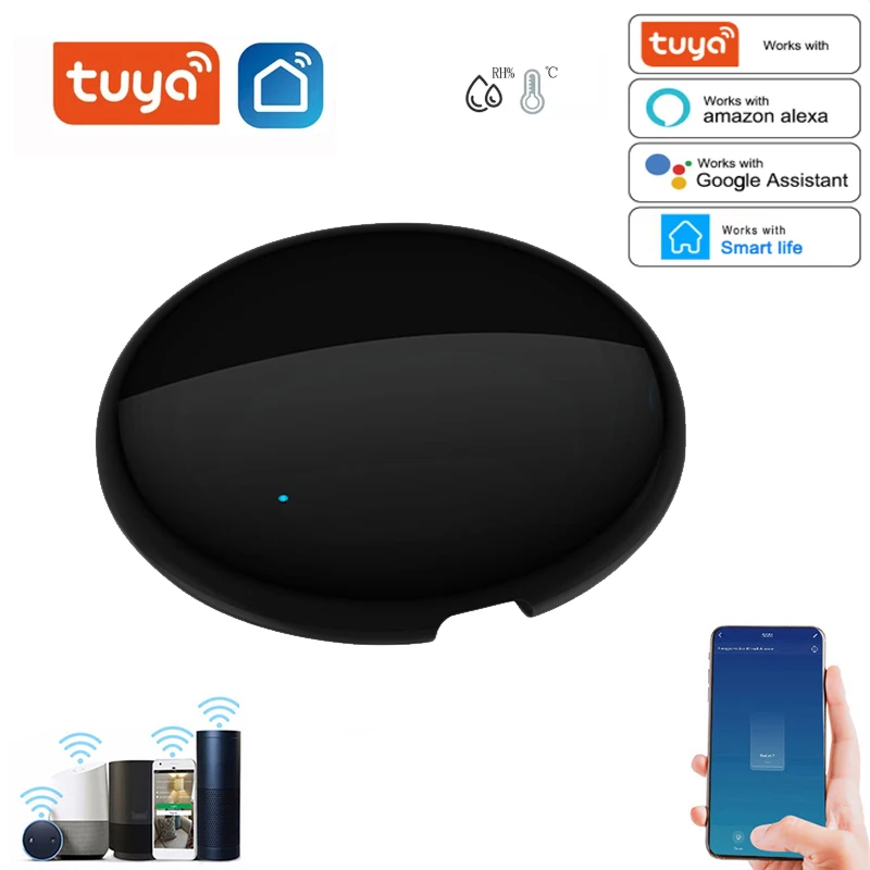 

S08Pro Tuya WiFi Infrared Rays Remote Controls Temperature Humidity Sensors APP/Voice Control Compatible with Alexa Google Home
