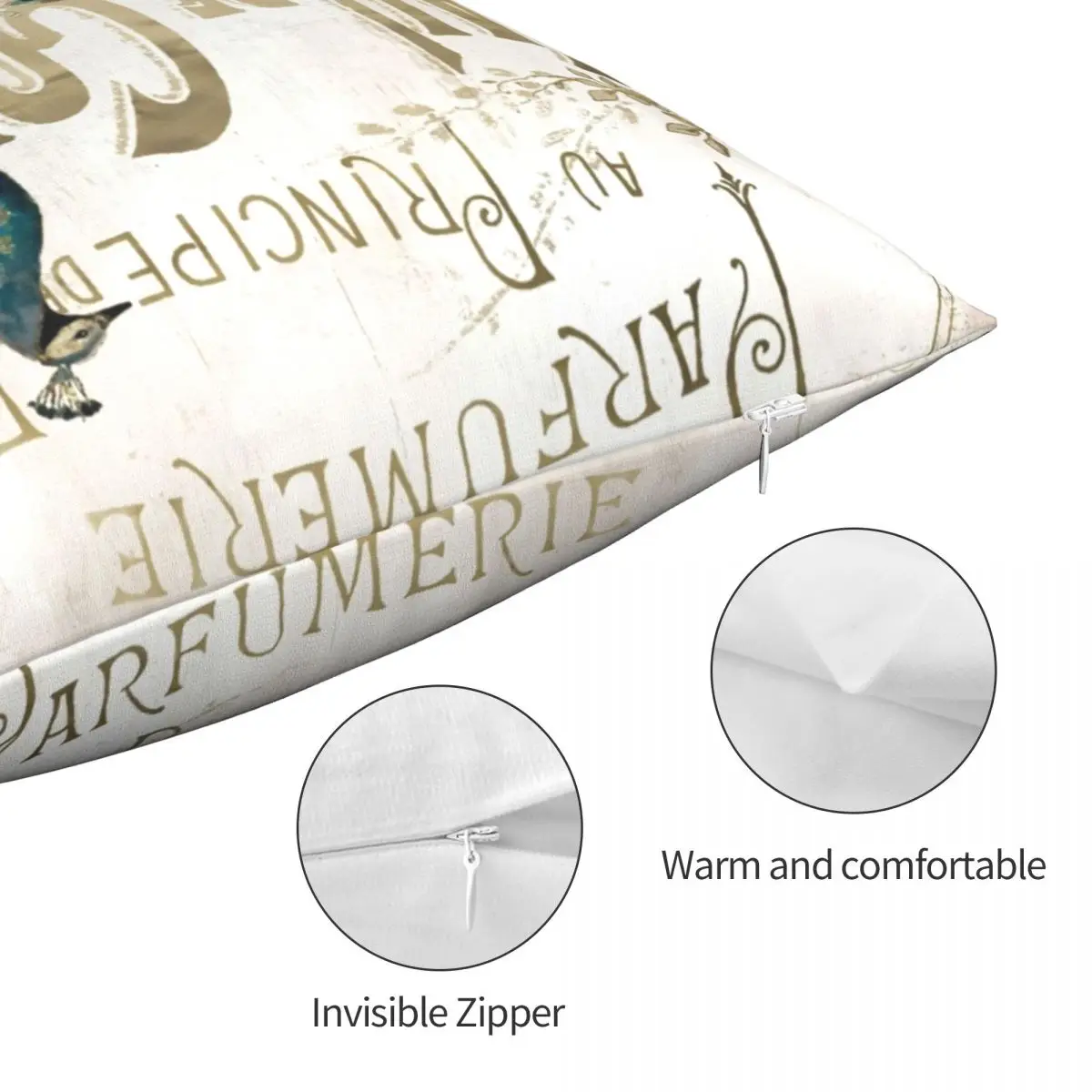 Чехол с изображением павлиньих украшений квадратной подушки из полиэстера и