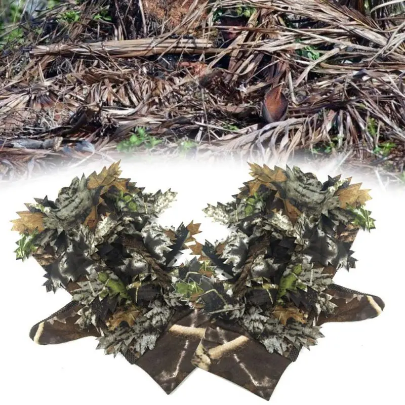 

Men Military Hunting Gloves Outdoor 3D Leaves Camouflage Hiding Woodland Hunting Gloves