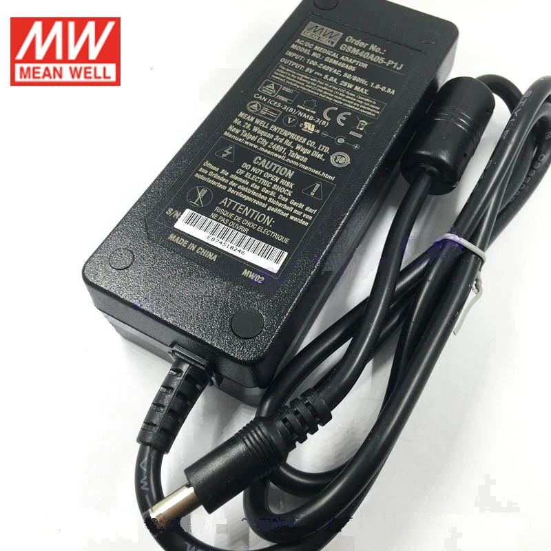 Питание Meanwell GSM40A05 P1J 25 Вт 5 А В стандартное напряжение 110 В/220 переменного тока в