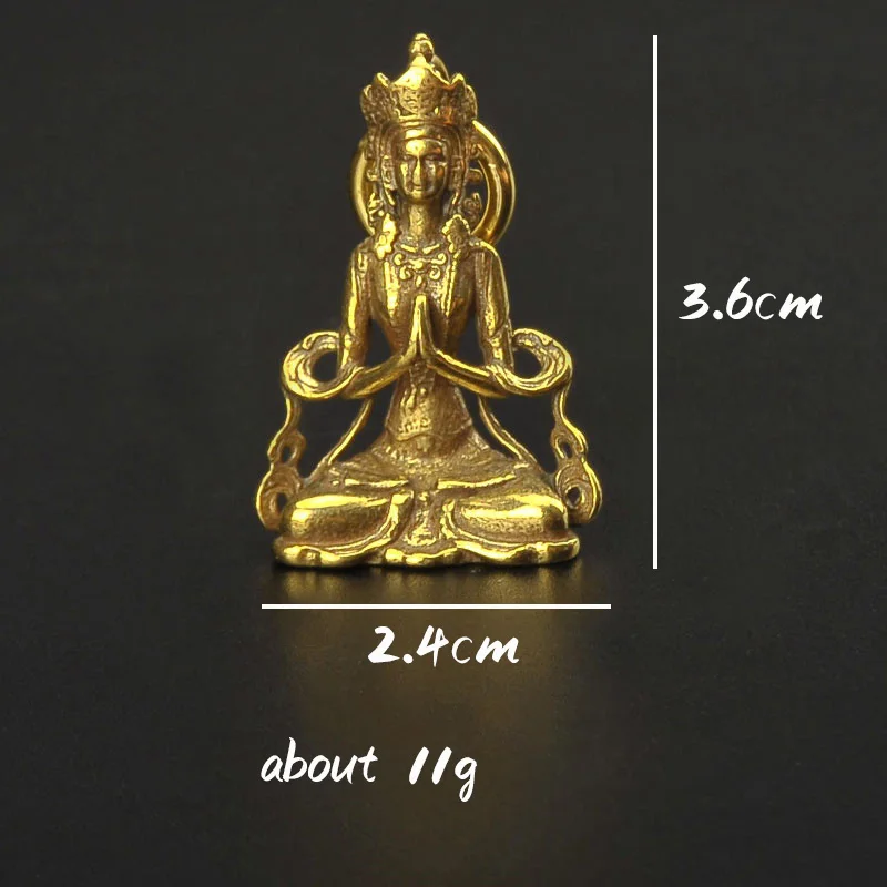 Мини-брелок Guanyin из чистой меди ручной работы подвески Висячие ювелирные изделия