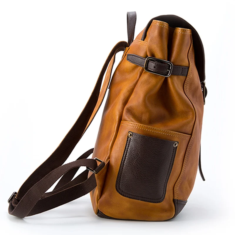 AETOO Original new retro backpack men's trend hand-washed vegetable tanned leather computer travel | Багаж и сумки