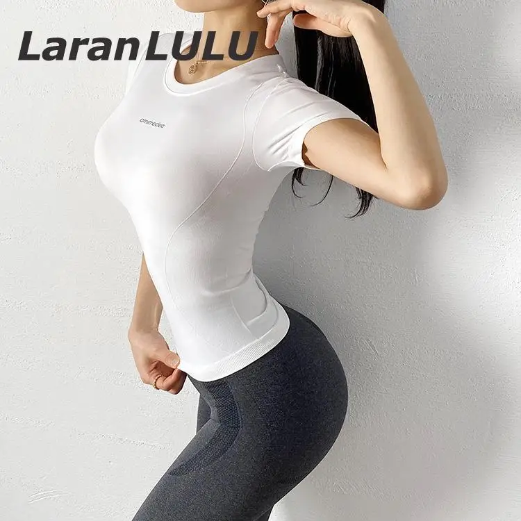 

Women Summer Running T-shirt Yoga Tops Workout Clothes Fitness Short Sleeve Compression Athletic Shirt Sportswear Dry Fit Gym