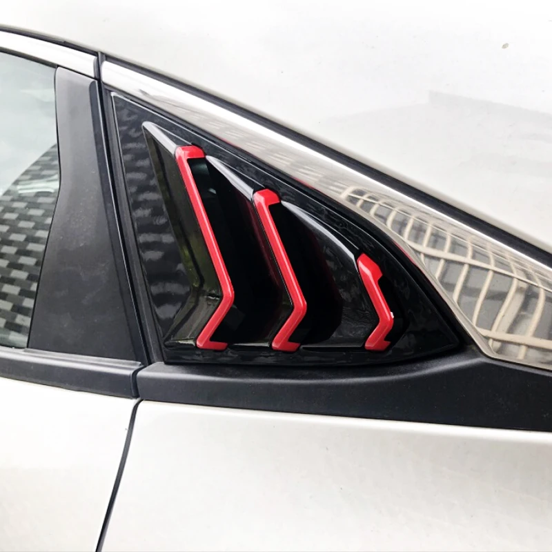 Для Honda Civic 10th Gen 4dr Седан 2016 2017 2018 2019 ABS пластик задний треугольник окна жалюзи