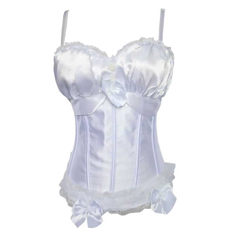 

Girl's Red Satin Lace Trim Overbust Corset Dancer Showgirl Barlesque Corsets and Bustiers Lingerie Tops Waist Cincher Red 2XL