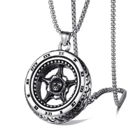 european and american fashion car tire titanium steel mens long versatile simple necklace