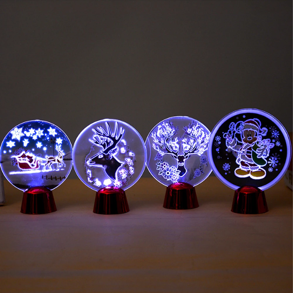 Рождественский Креативный светодиодный светильник акриловый Настольный