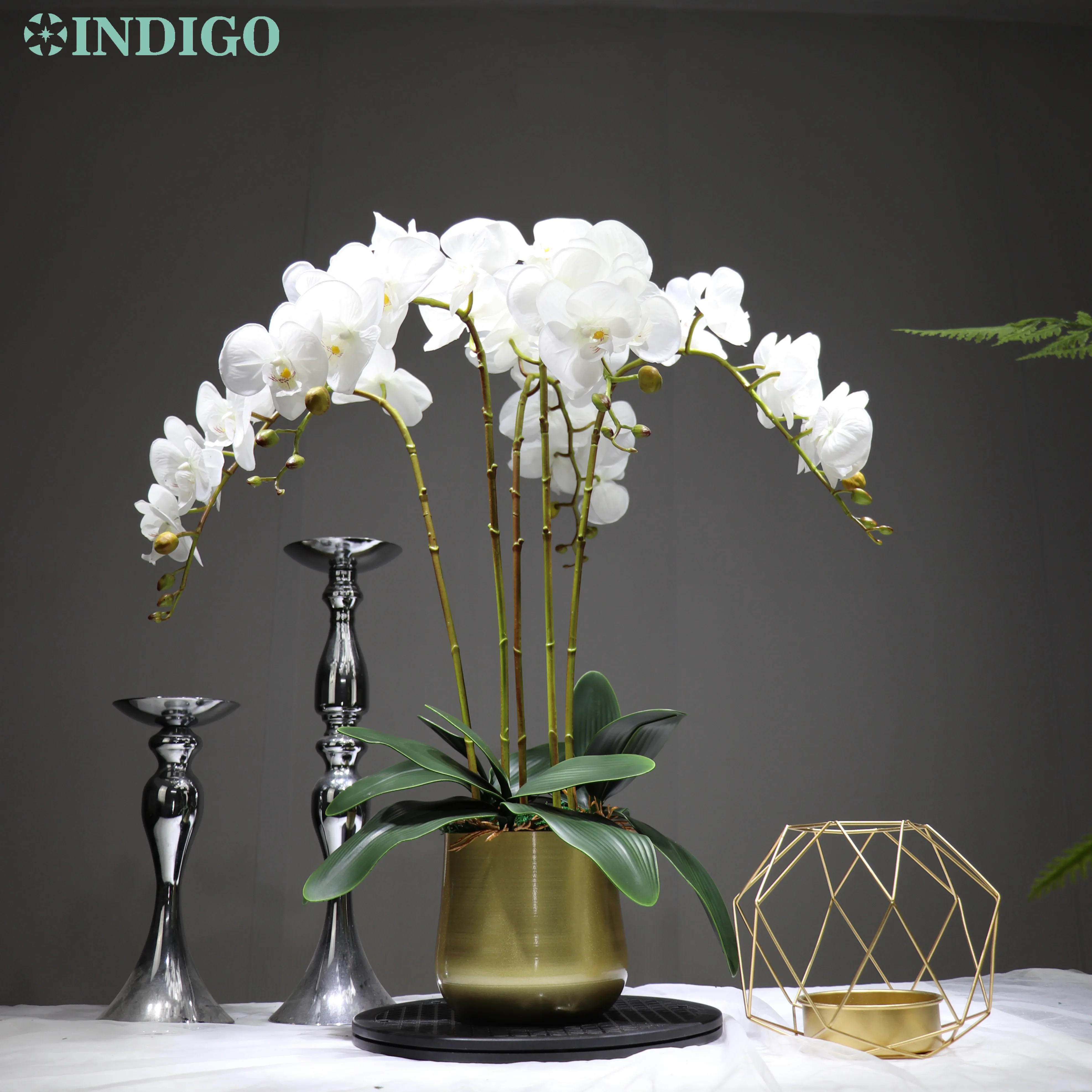 

Орхидея Фаленопсис Индиго-50 стеблей, настоящие прикосновения, искусственный цветок, свадебный цветок, орхидеи, Цветочный декор для рождест...