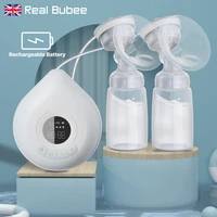 real bubee rechargeable double electric breast pump bpa free 3 mode intelligent breastpump automatic massage with high suction