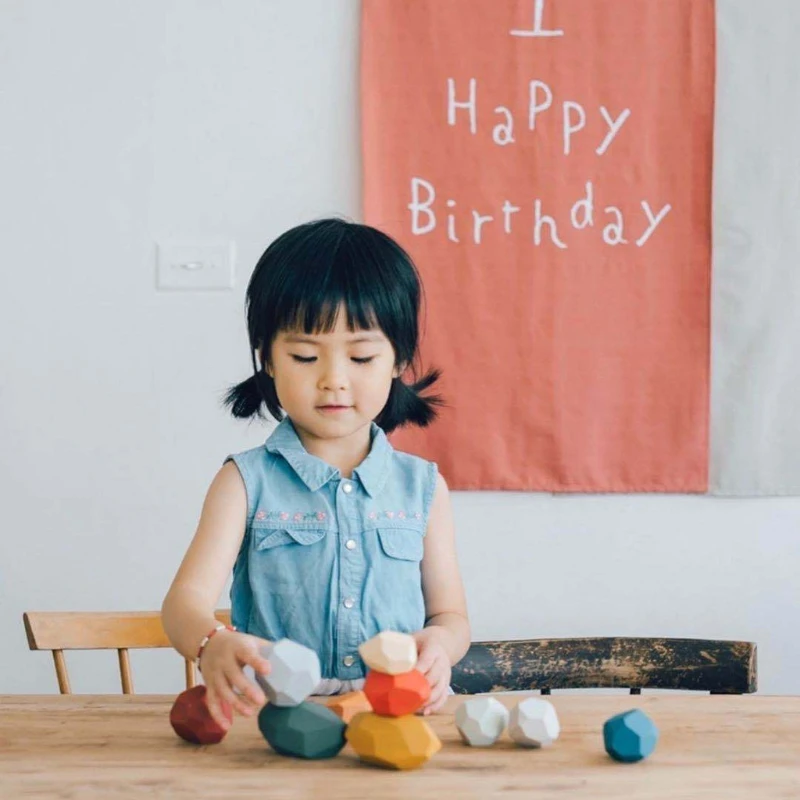 

5/7/10/22Pcs Kids Creative Educational Toys Children Rainbow Silicone Colored Stone Stacking Game Building Block Gifts