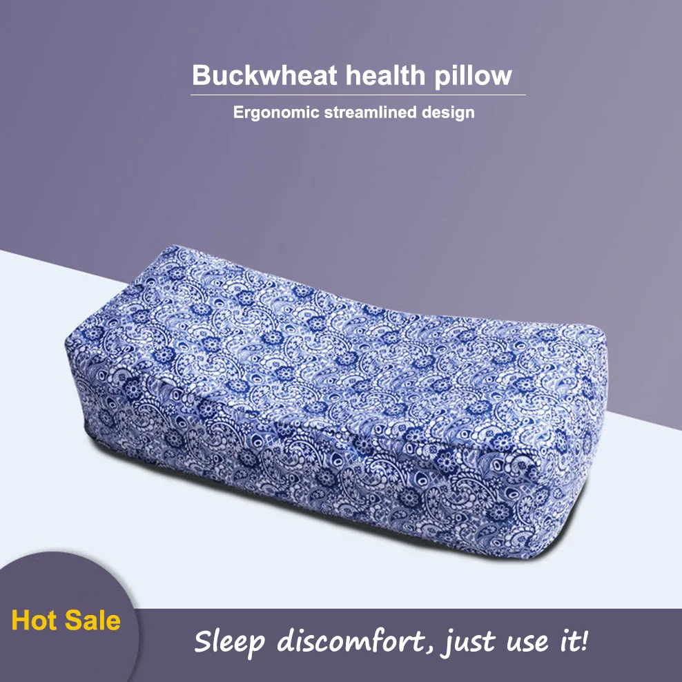 

Middle-Aged & Elderly Buckwheat Pillows Washable Pillowcase Buckwheat Husk Filling Protect The Cervical Spine Health Pillow