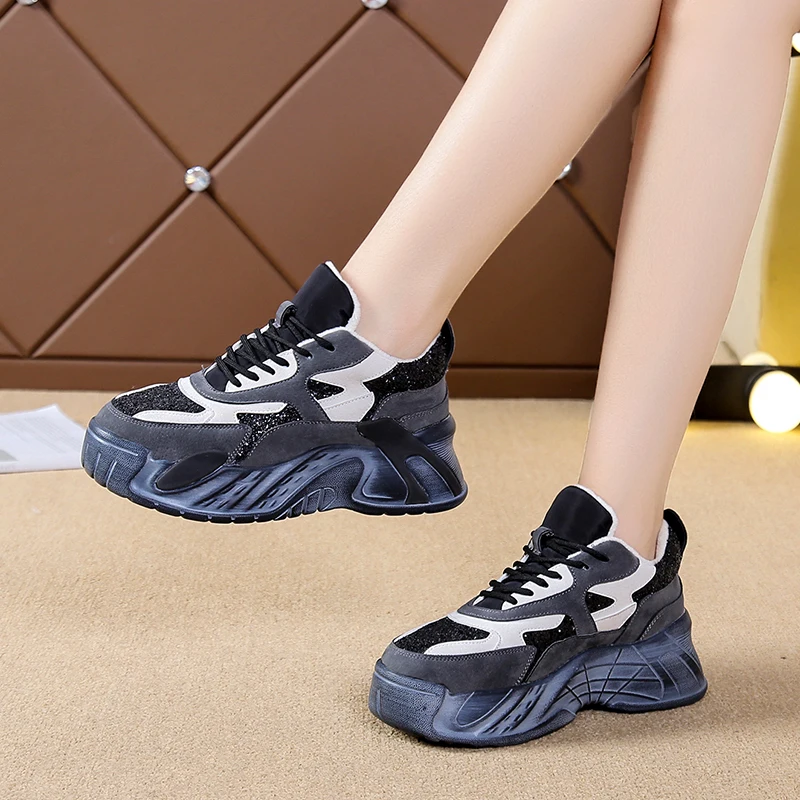 Обувь женские кеды на высокой платформе 5 см кроссовки массивном каблуке женская