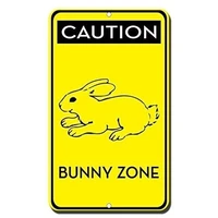 caution bunny zone warning metal tin sign poster aluminum sign decor for home bar diner pub