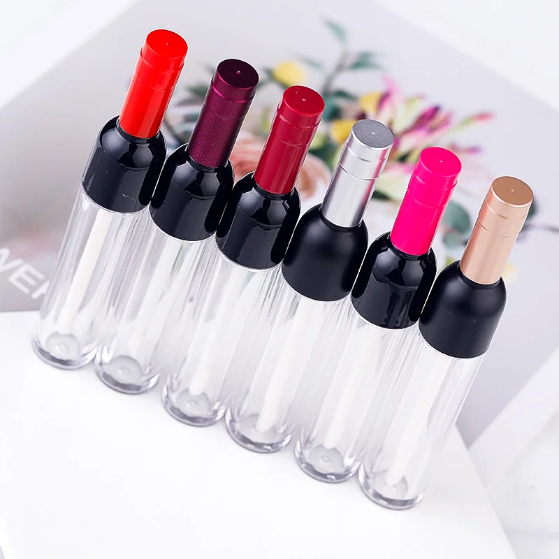 

5ML Red/Pink/Silver/Gold Wine Shaped Empty Lip Gloss Tubes , Cosmetic Refillable Bottles, Exquisite Makeup Accessorie for Ladies