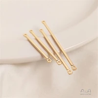 14k gold filled accessories double hole connecting rod rectangular tube double hanging diy hand stick ear stick head accessories