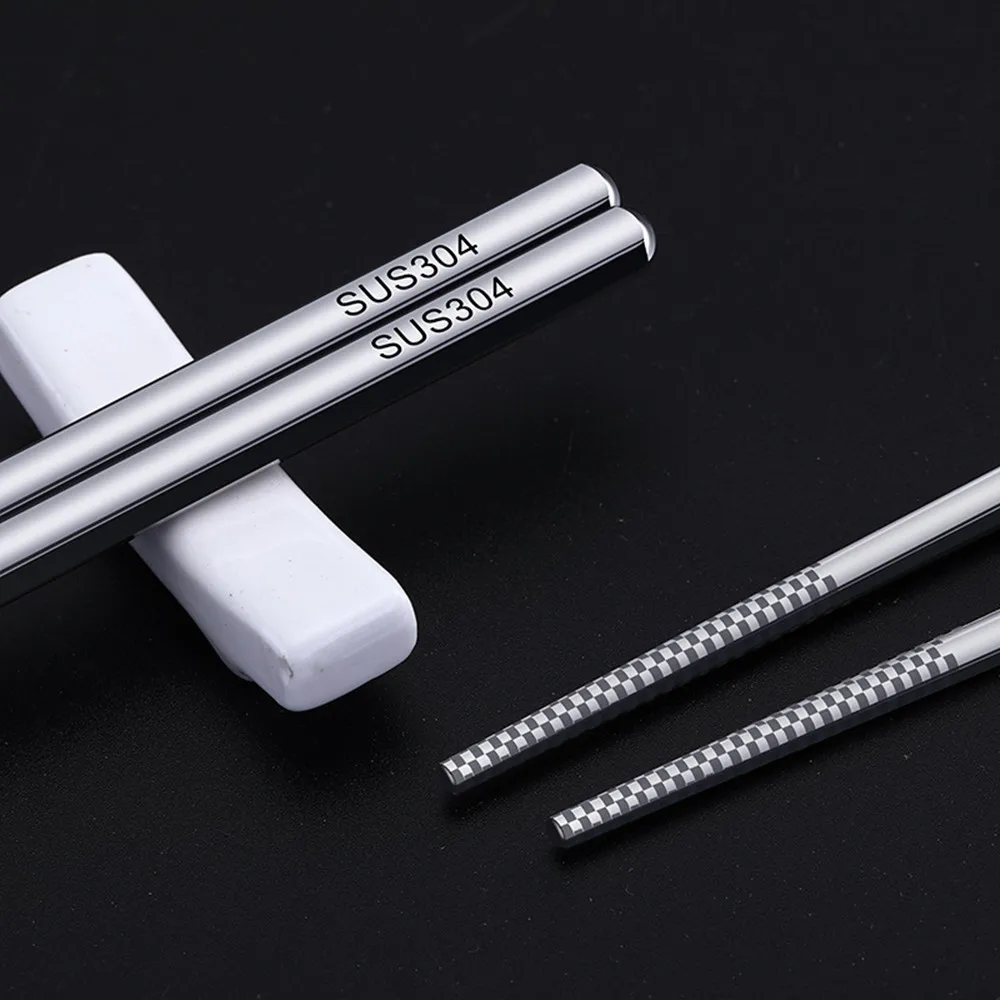 1 пара Роскошная нержавеющая стальная палочка для еды набор металлических