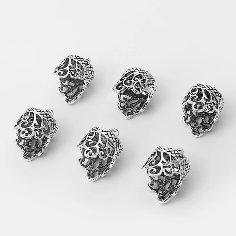 10 шт. бусины под античное серебро с кружевом|caps beads|end capsend beads |
