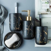 bathroom accessory set ceramic bath accessories bath set luxury marble pattern tooth mug lotion dispenser soap dish